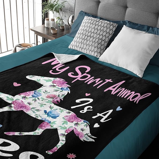 RAMEN BLANKET My Spirit Animal are Horses Blanket Throw Super Soft and Cozy Blankets for Home Decoration, Couch, Bed, Sofa 80 in x 60 in Large for Adult for All Seasons