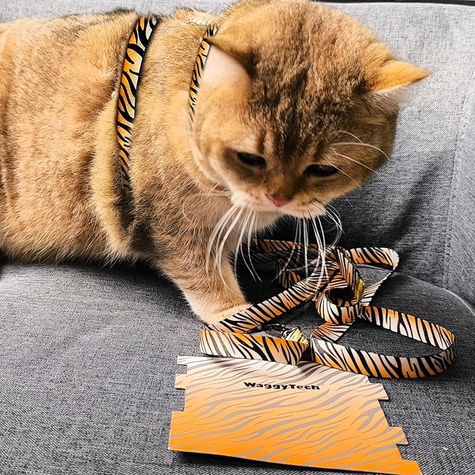 Cat Harness and Leash Escape Proof, Adjustable Soft Cat Collar and Leash for Outdoor Walking & Travel with Breathable Nylon, 4.9ft Cat Harness - Lightweight & Safe Small Kitten Leash [XS]
