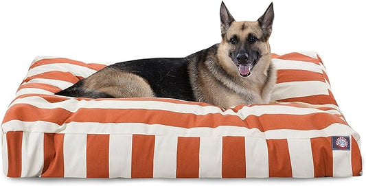 Majestic Pet Rectangle Large Dog Bed Washable – Non Slip Comfy Pet Bed – Dog Crate Bed with Removable Washable Cover – Dog Kennel Bed for Sleeping - Dog Bed X-Large Breed 50x42x5 Inch – Burnt Orange