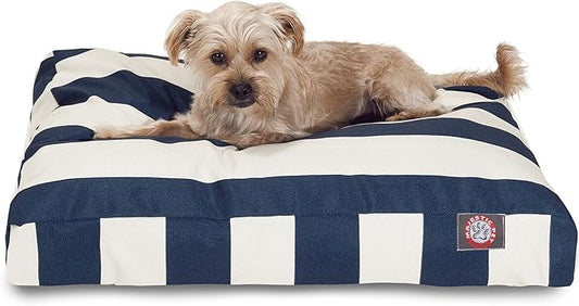 Majestic Pet Rectangle Small Dog Bed Washable – Non Slip Comfy Pet Bed – Dog Crate Bed with Removable Washable Cover – Dog Kennel Bed for Sleeping - Dog Bed Small Breed 27x20x4 Inch – Navy Blue