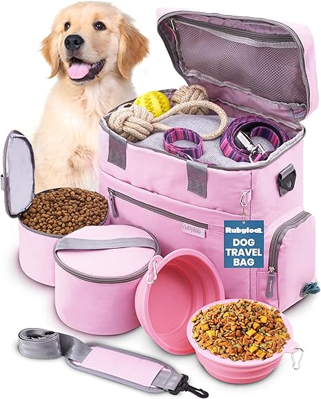 The Original Doggy Bag™ - Ultimate Dog Travel Bag for Supplies with 2 BPA-Free Travel Bowls and 2 Food Containers - A Dog Mom Bag for Day Trips, Road Trips & Weekends Away