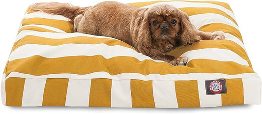 Majestic Pet Medium Dog Bed, Rectangular, Polyester, Washable, 36x29x4 Inch, Yellow
