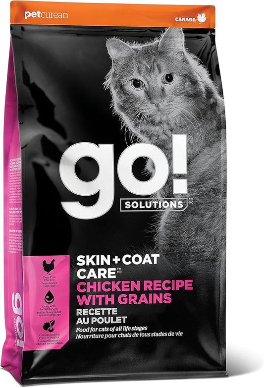 Go! Solutions Skin + Coat Care, Dry Cat Food, Chicken Recipe with Grains, 16 lb Bag