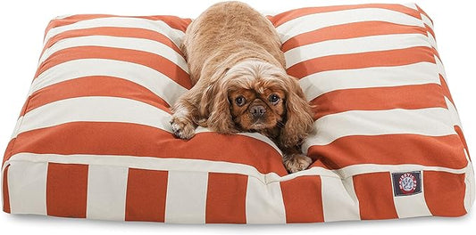 Majestic Pet Rectangle Medium Dog Bed Washable – Non Slip Comfy Pet Bed – Dog Crate Bed with Removable Washable Cover – Dog Kennel Bed for Sleeping - Dog Bed Medium Breed 36x29x4 Inch – Burnt Orange