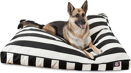 Majestic Pet Rectangle Large Dog Bed Washable – Non Slip Comfy Pet Bed – Dog Crate Bed with Removable Washable Cover – Dog Kennel Bed for Sleeping - Dog Bed X-Large Breed 50x42x5 Inch – Black